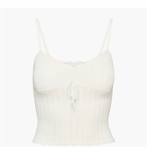 Aritzia White Ribbed Knit Camisole